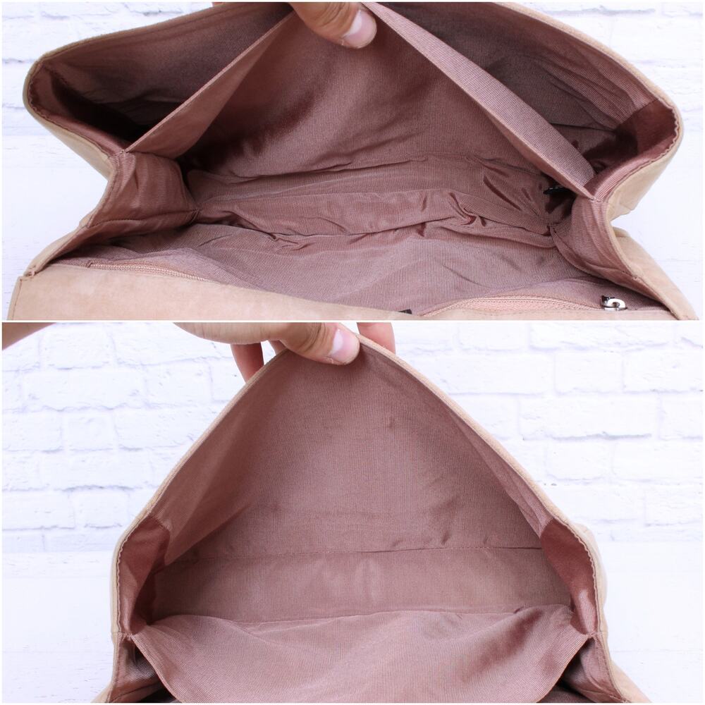 Chanel Chocolate Bar Reissue Multi Pocket Beige Suede Shoulder Crossbody A3212 - Picture 4 of 12